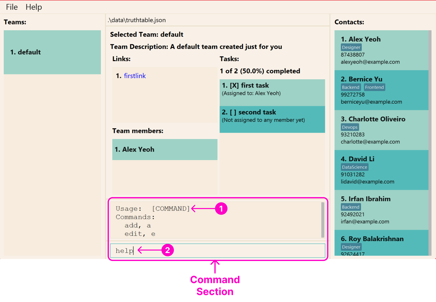 Command Section