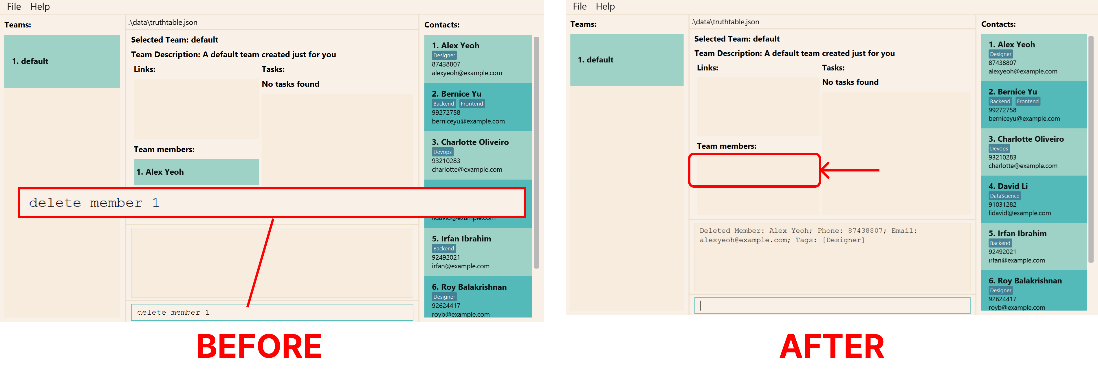 Delete Member Example