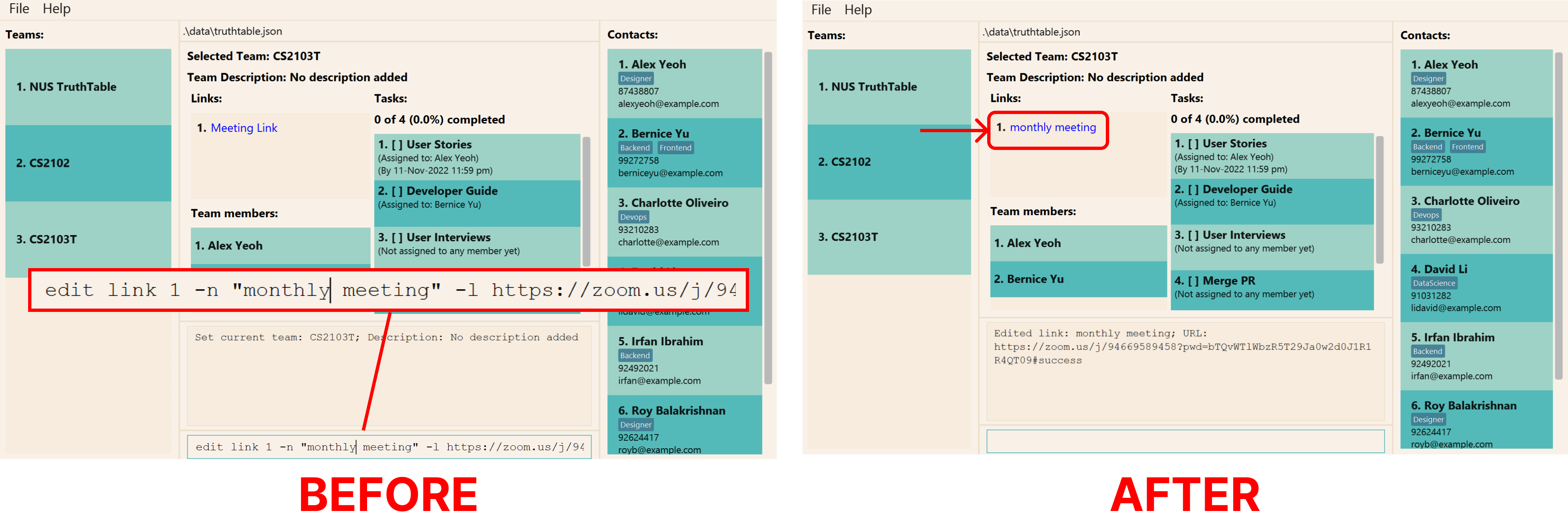 Edit Link Example