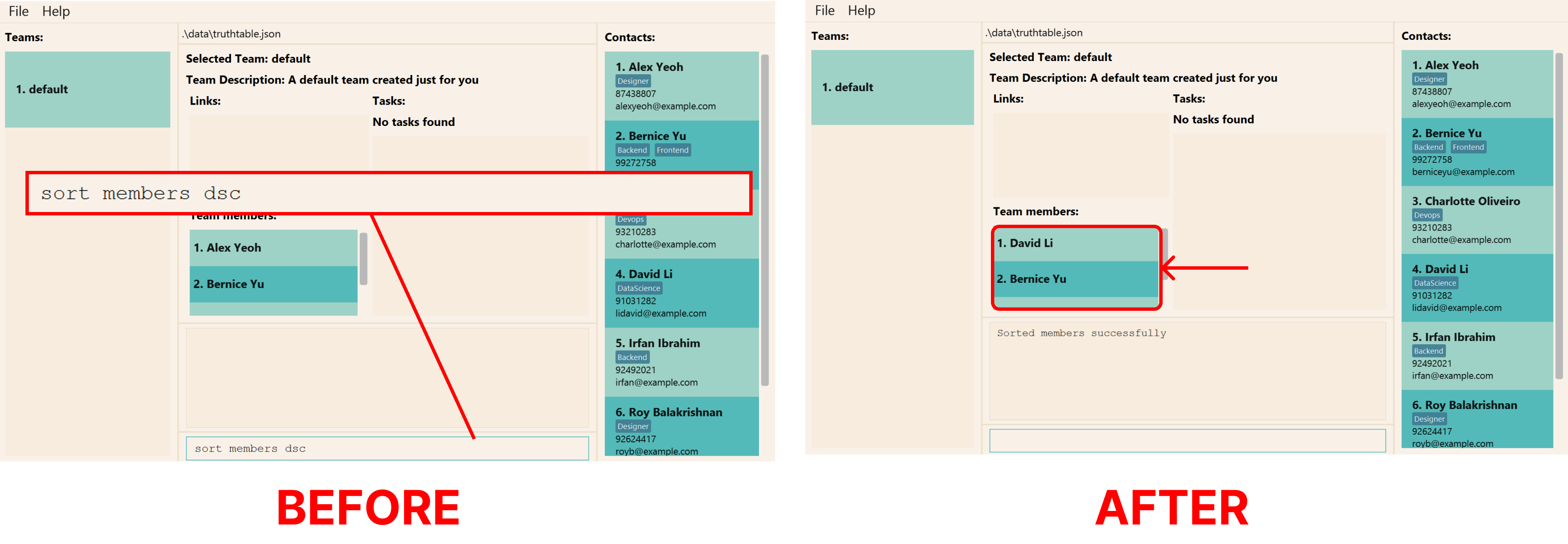 Sort Members Example